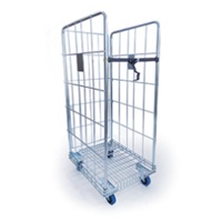 CARRO ROLL ZINCADO PLATA STANDARD 2 1/2 PUERTAS 4RG AZULES