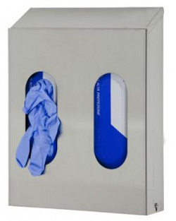 DISPENSADOR GUANTES DOBLE ACERO INOX