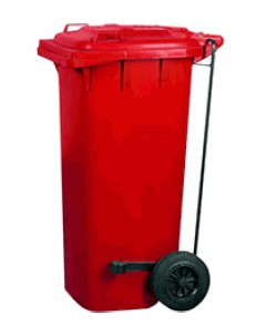 CONTENEDOR IND. C/PEDAL 120 LTS ROJO