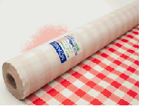 MANTEL ROLLO 1X100 M. 40 GRS. MG CUADRO BLANCO / ROJO