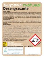 Etiquetas Supera Natural Desengrasante
