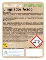 Etiquetas Supera Natural Limpiador Ácido