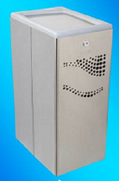 PAPELERA SELECTIVA 40 L. INOX TAPA BASC. DEPOSITO GRIS