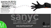 Guantes Nitrilo Sin Polvo Negros T.M Sensitive