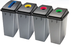 PAPELERA SLIM 60 L. C/TAPA VERDE