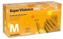 GUANTES VINILO S/POLVO SUPERVINICECS PRO T.M